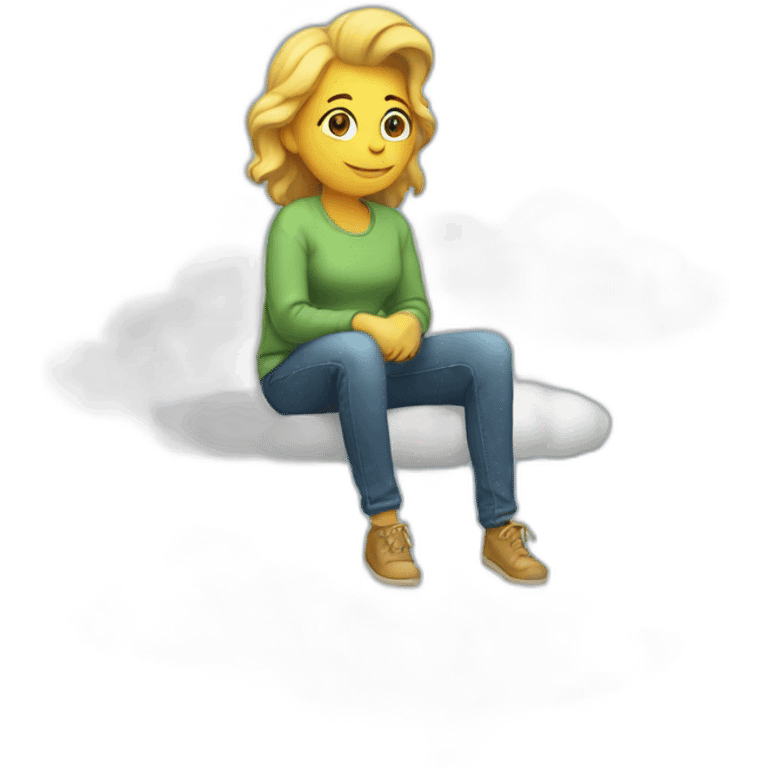 sitting on top of the cloud emoji