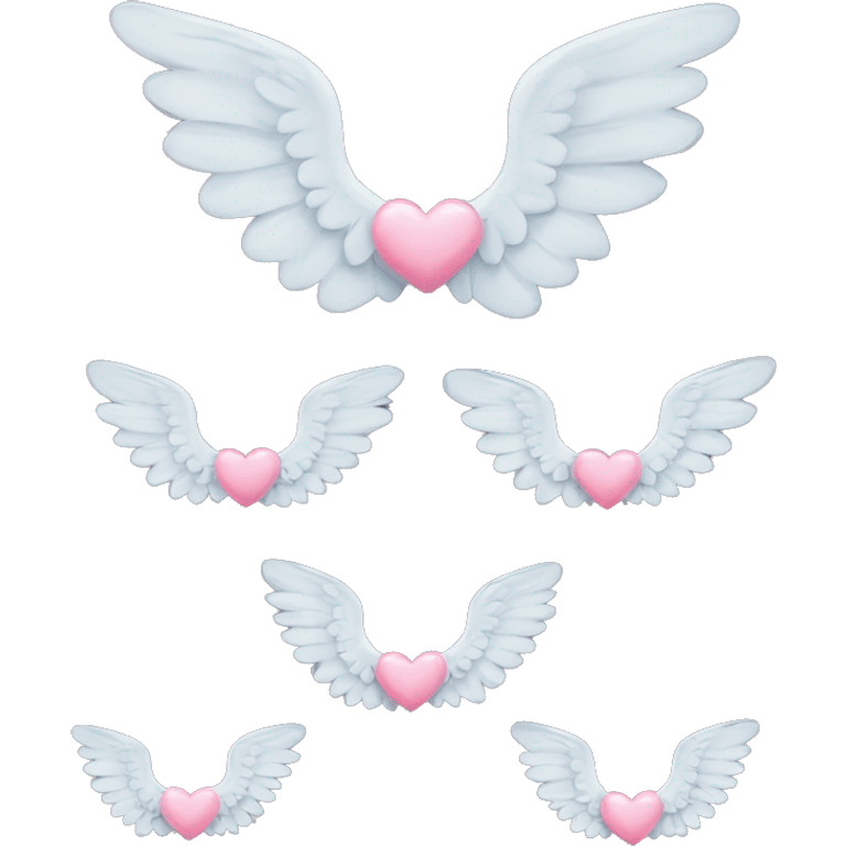 cute angel wings w bows and hearts emoji