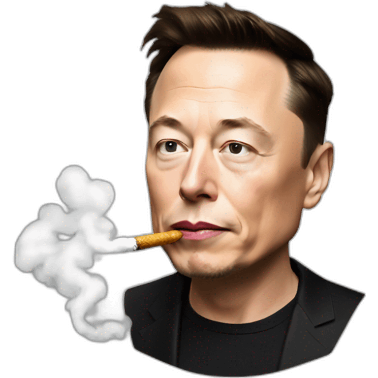 elon musk smokes the carpet emoji