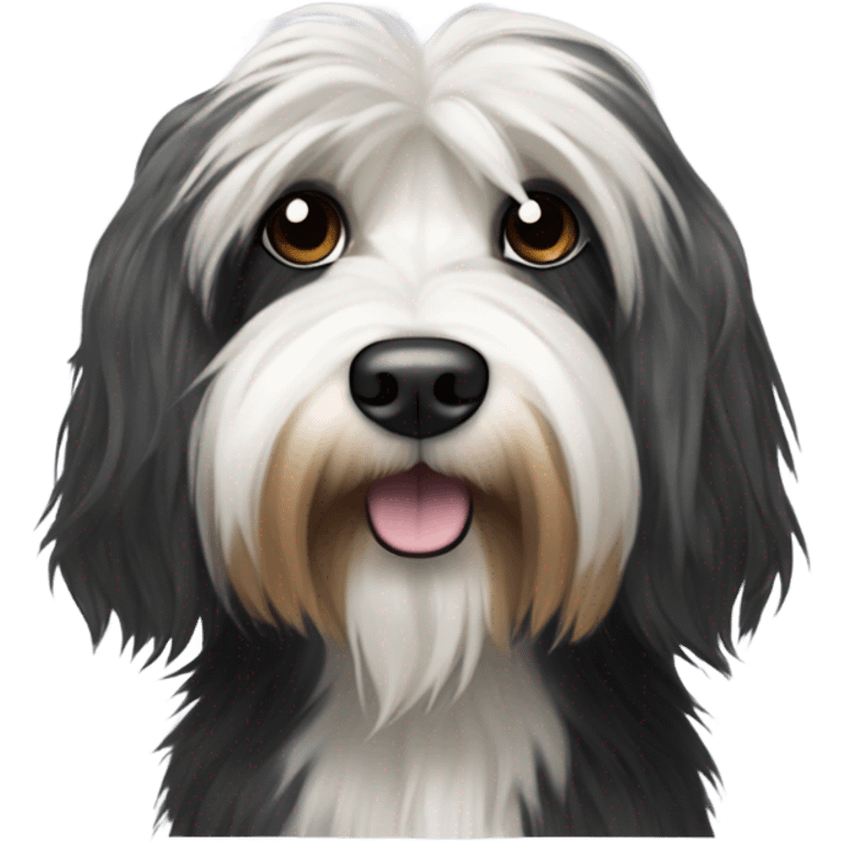 Tibetan terrier black and white dog emoji