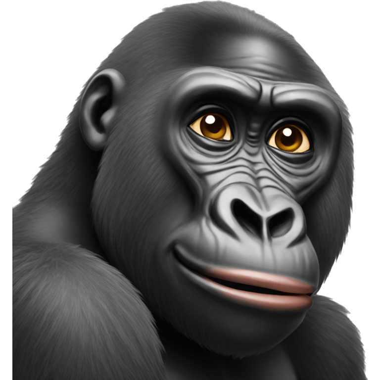 Gorilla kissing emoji