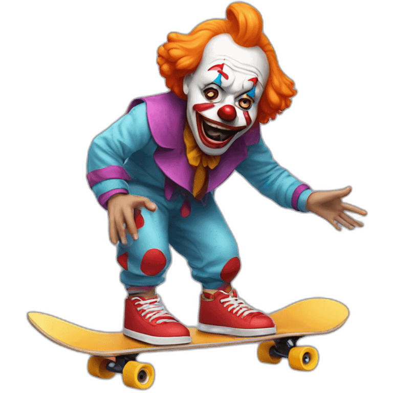 crying clown on a skateboard emoji