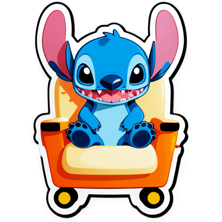 Stitch standing in a massage chair emoji