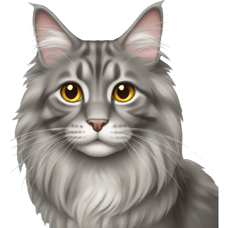 Grey Maine coon cat emoji