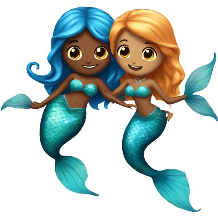 two mermaids in love emoji