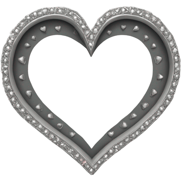 a hollow heart studded with silver emoji