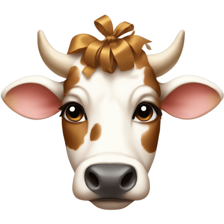 Cow with bows in their hair emoji