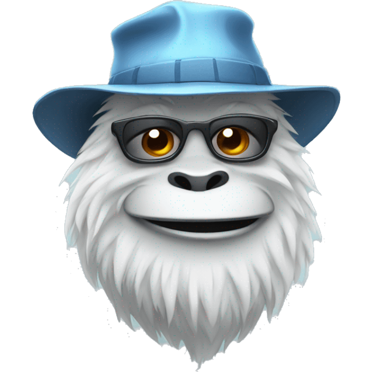 yeti, WITH A BUCKET HAT, SMILING WITH STYLE emoji