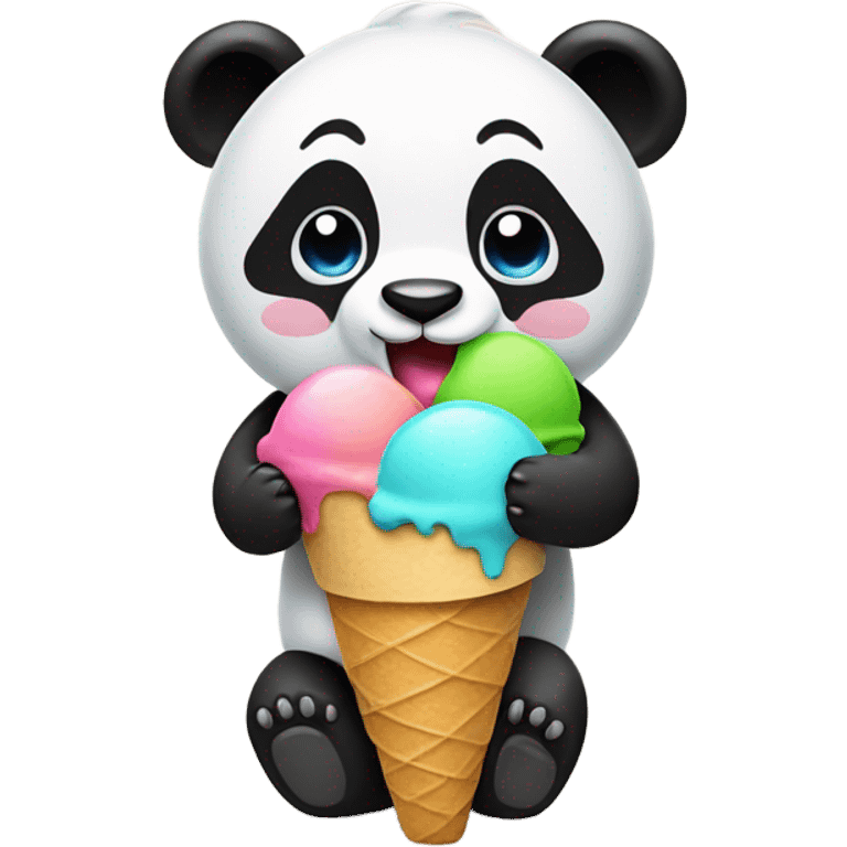 Panda eating ice cream emoji