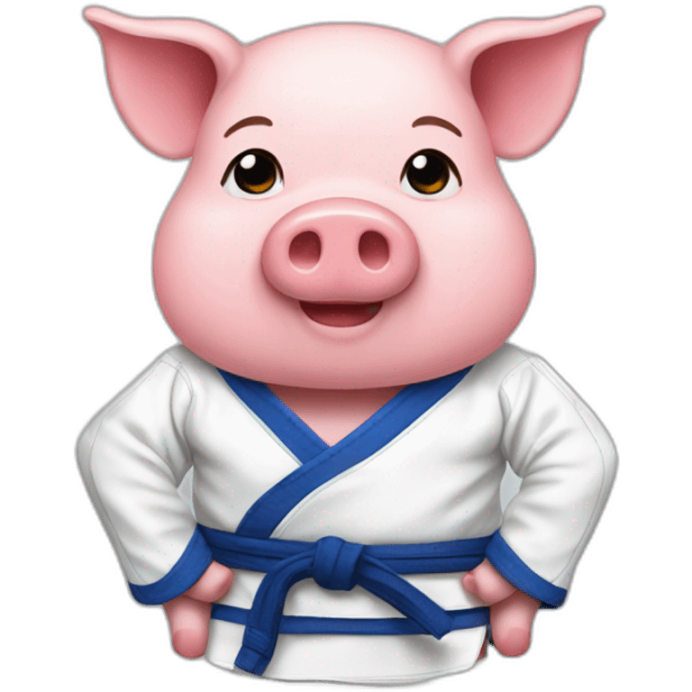 Pig wearing a Jiu-Jitsu gi emoji