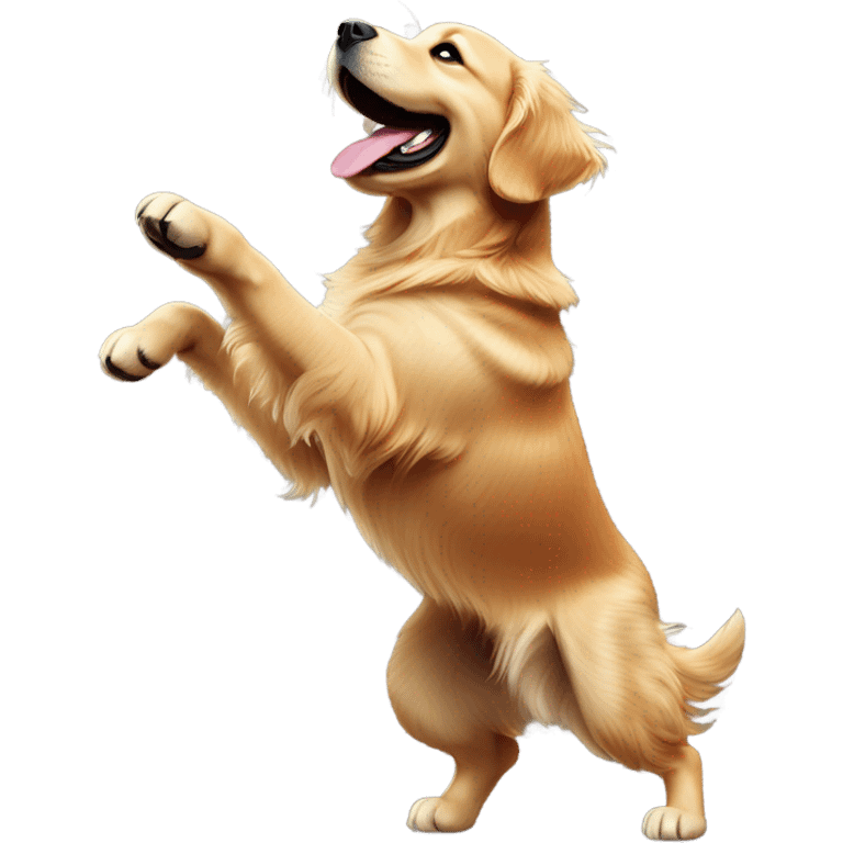 Golden retriever dancing  emoji