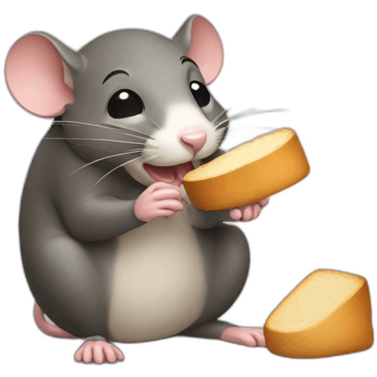 Rat eating bread emoji