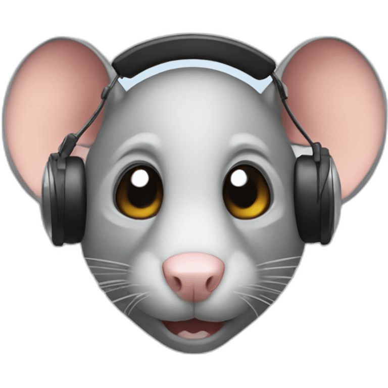 rat with headset on emoji