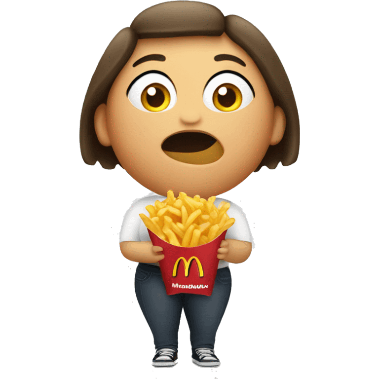 Fat female eating McDonald’s  emoji