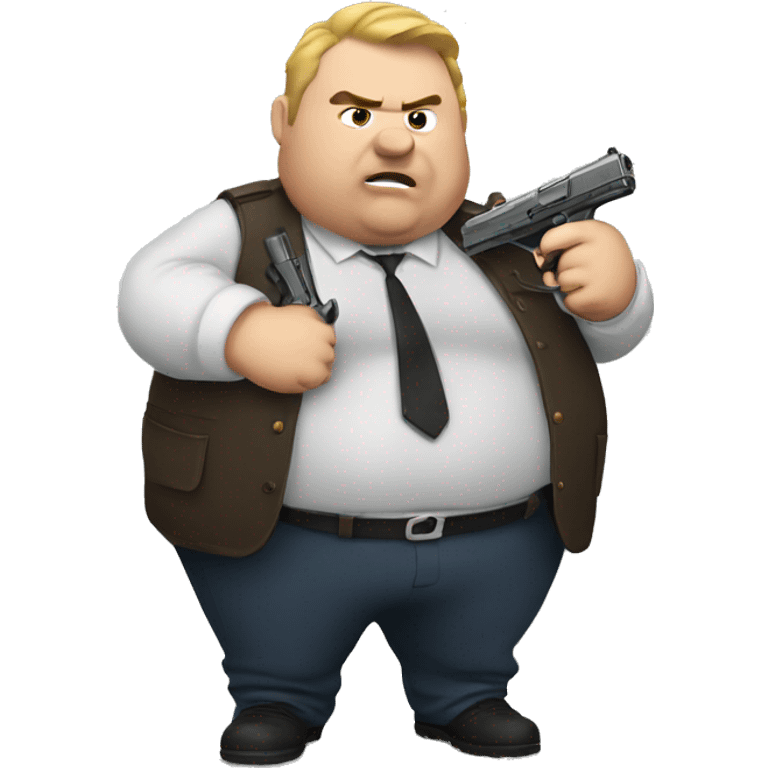 fat guy holding a pistol emoji