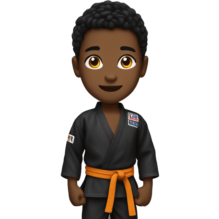  Black Jiujitsu kid in GI emoji