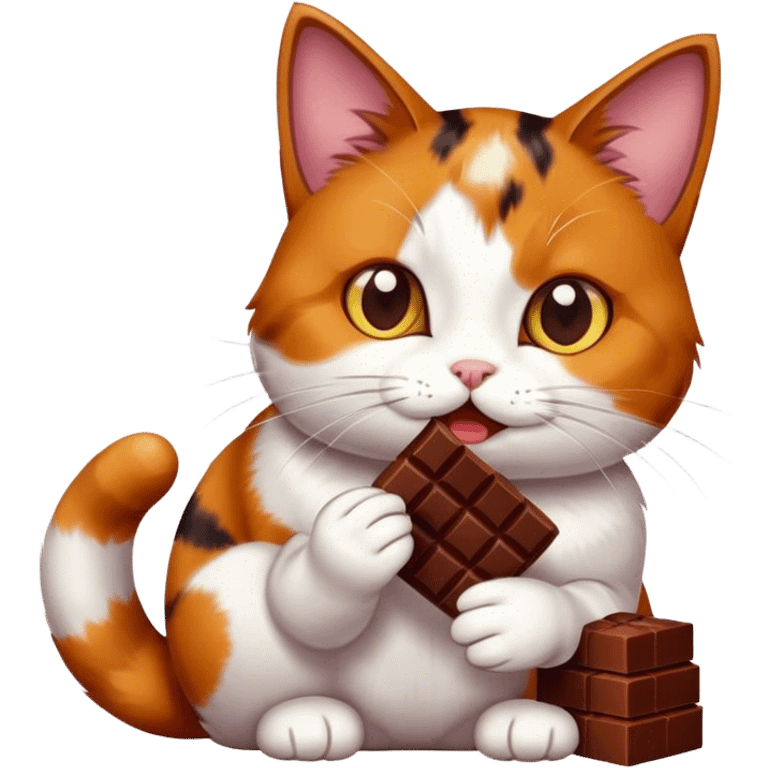 Cat eating chocolate  emoji