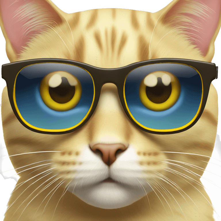 face Cat yellow with sunglases Tug life emoji