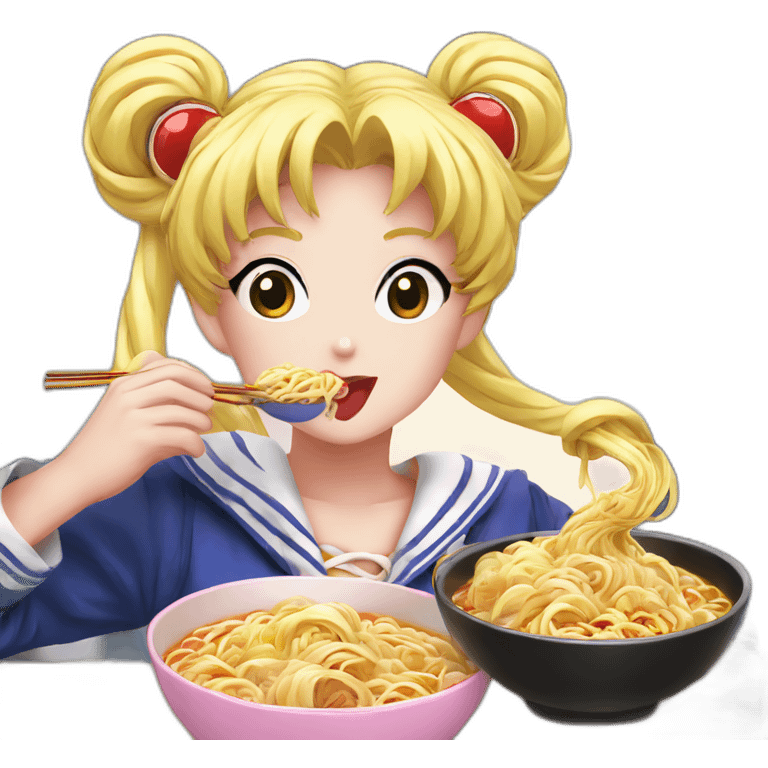 usagi sailor moon eating ramen emoji