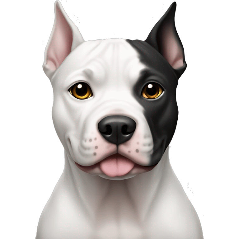 Pitbul white and black emoji