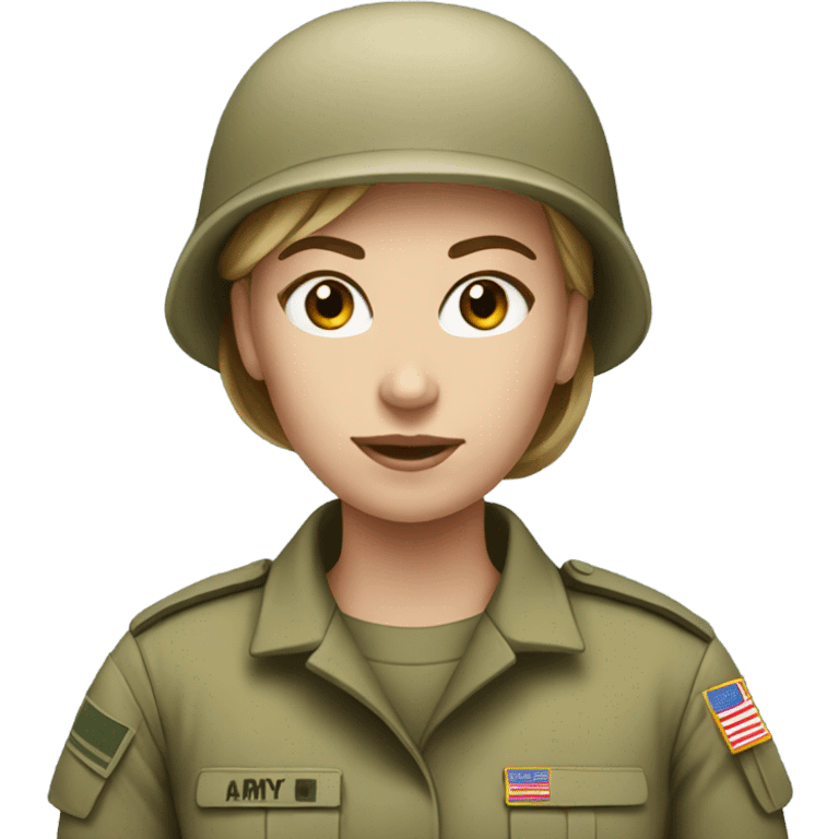 White female army soldier  emoji