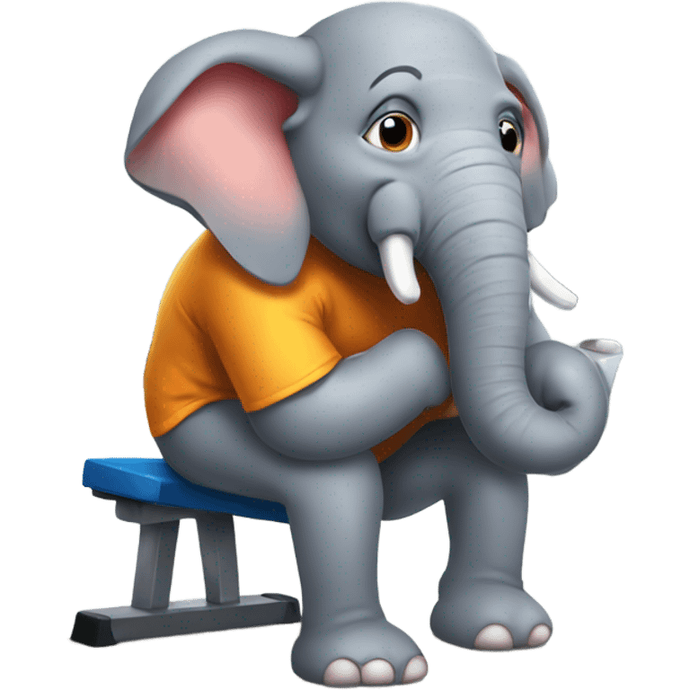 Sick elephant at the gym emoji