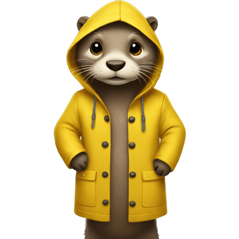 Otter wearing a yellow raincoat  emoji