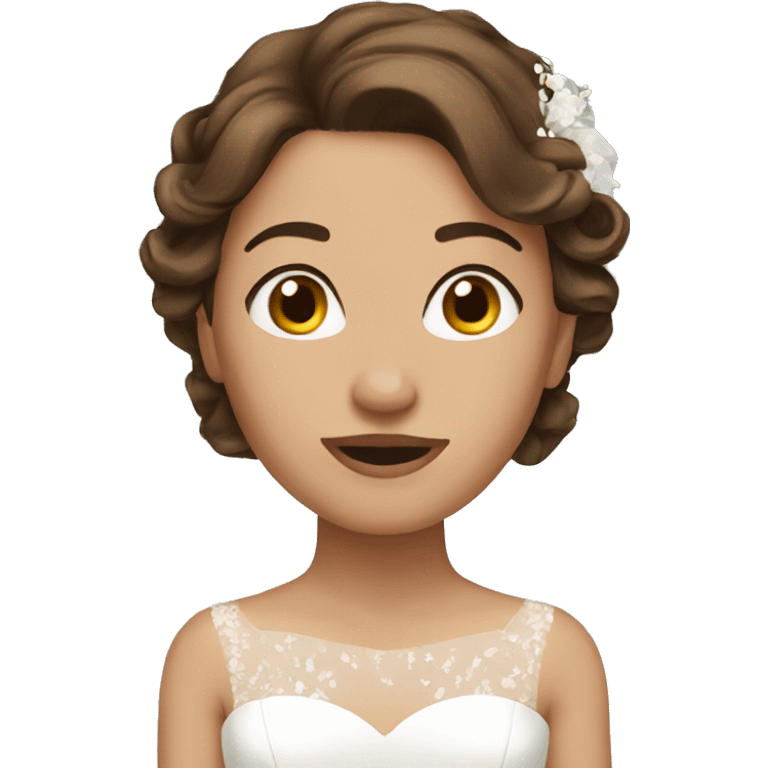 Bride brown hair emoji