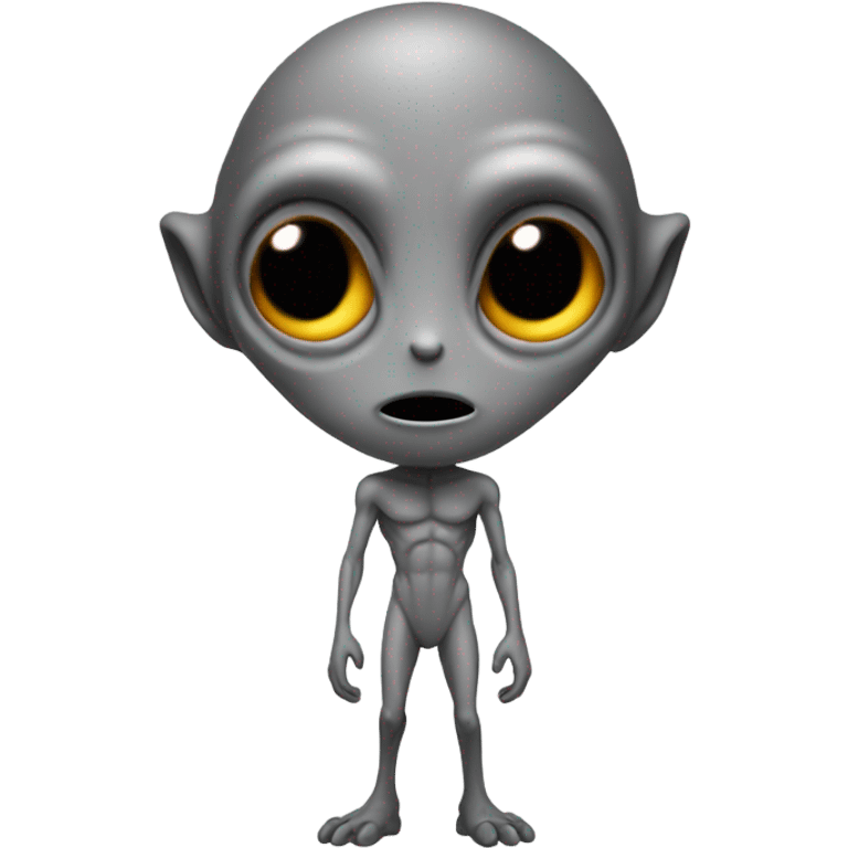 alien gray full gray body front view emoji