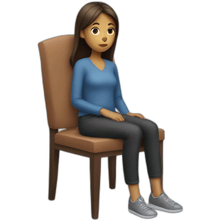 girl sitting on a chair sideways  emoji