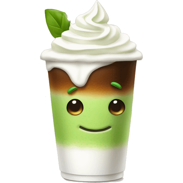 Coffee with whipped cream matcha  emoji