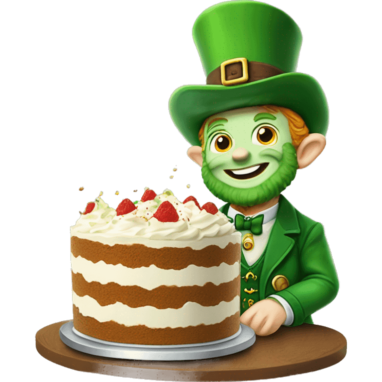 Leprechaun eating a trifle ￼￼ emoji