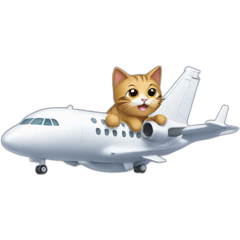 Cat going down from a plane emoji