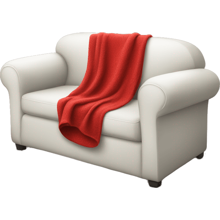 white couch with red blanket emoji