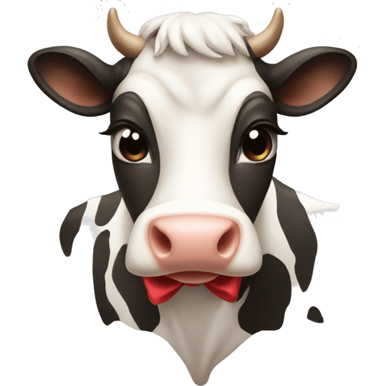 cow with bow emoji