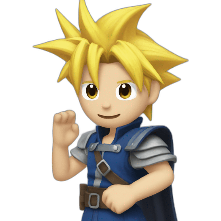 cloud strife waving hand emoji