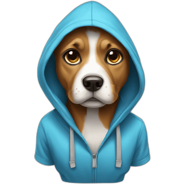 Dog wearing a hoodie emoji