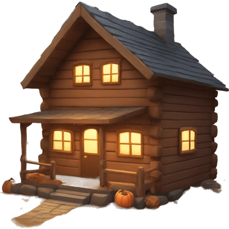 autumn cosy cabin emoji