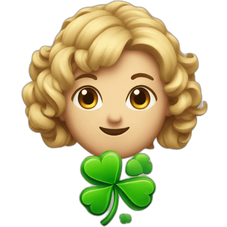 Curling and four-way clover emoji