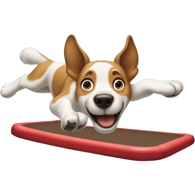 Dog on a trampoline emoji