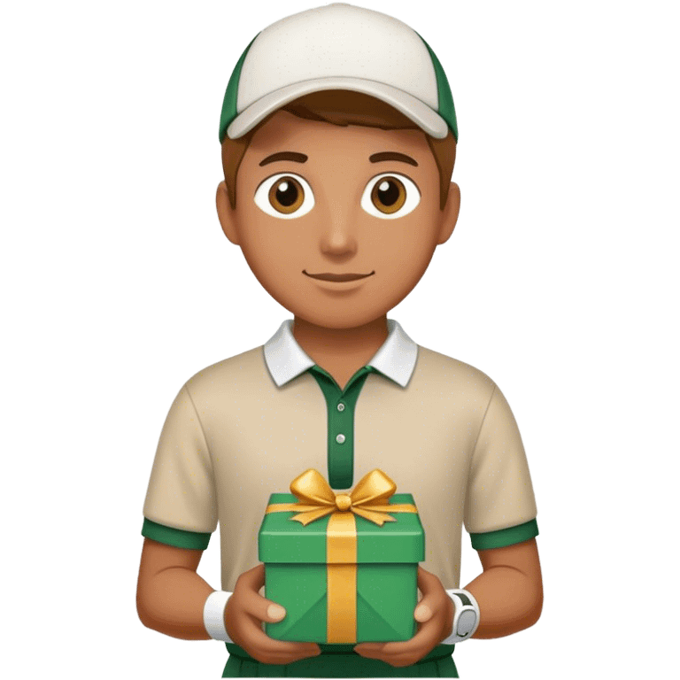 Golf player with gift emoji