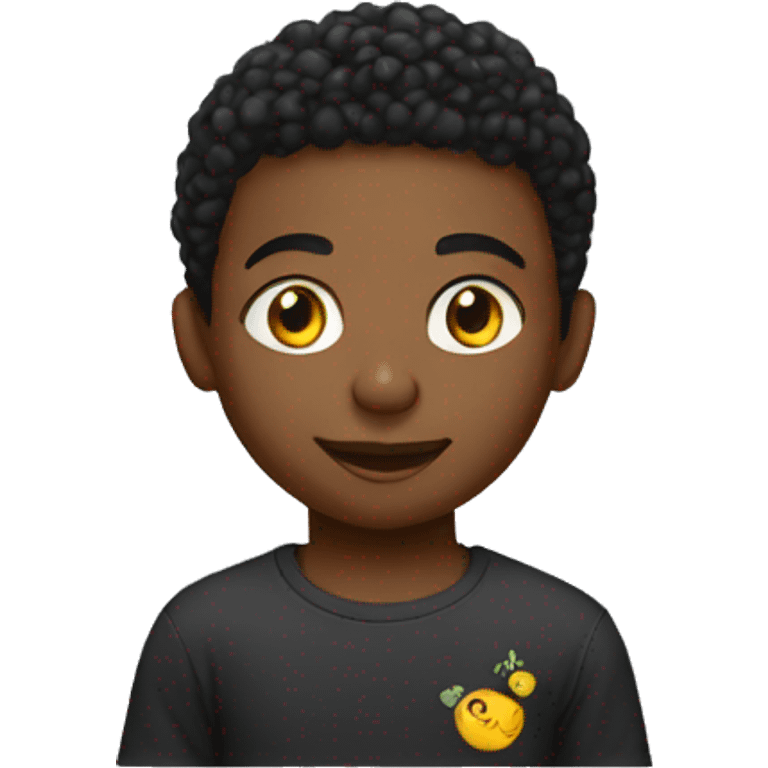 Black boy with inscription "Relja" on his T-shirt emoji