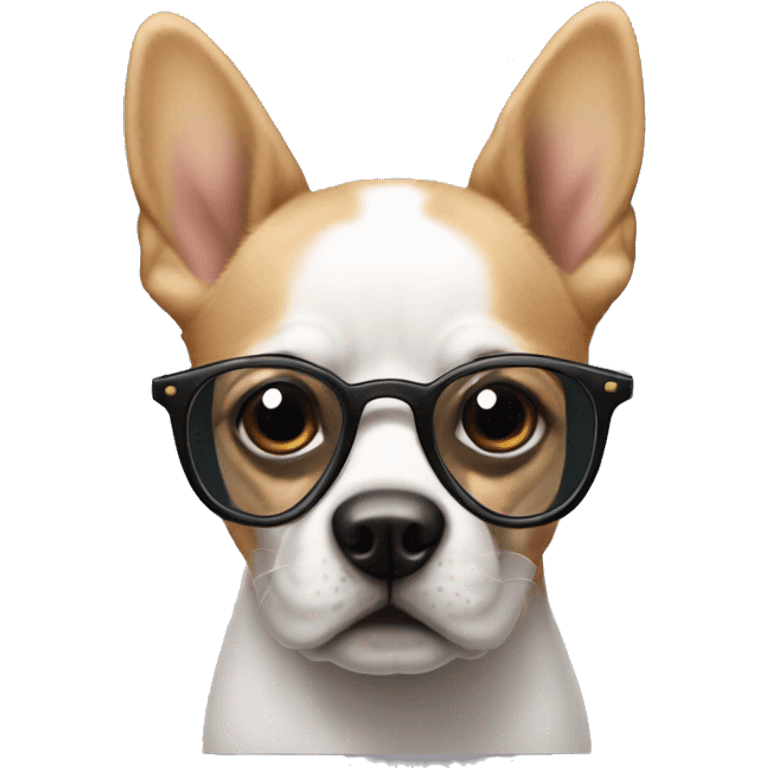 Perro con lentes emoji