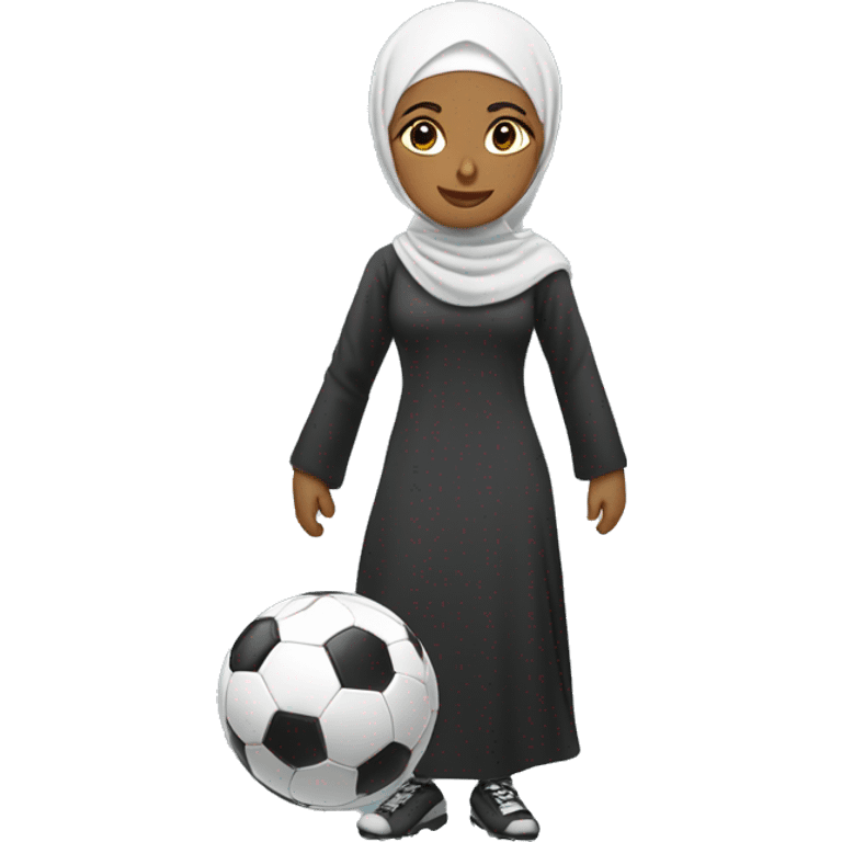 Hijabi playing soccer emoji