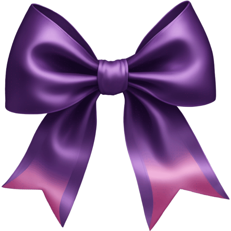 dark purple silk bow with pink delicate accents emoji