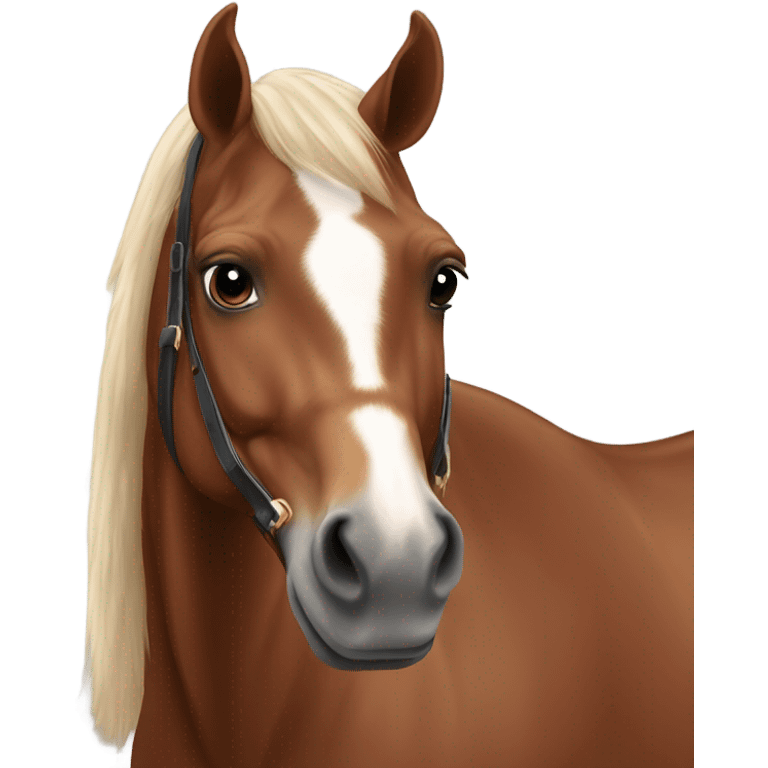 chestnut horse with white star on his forehead  emoji