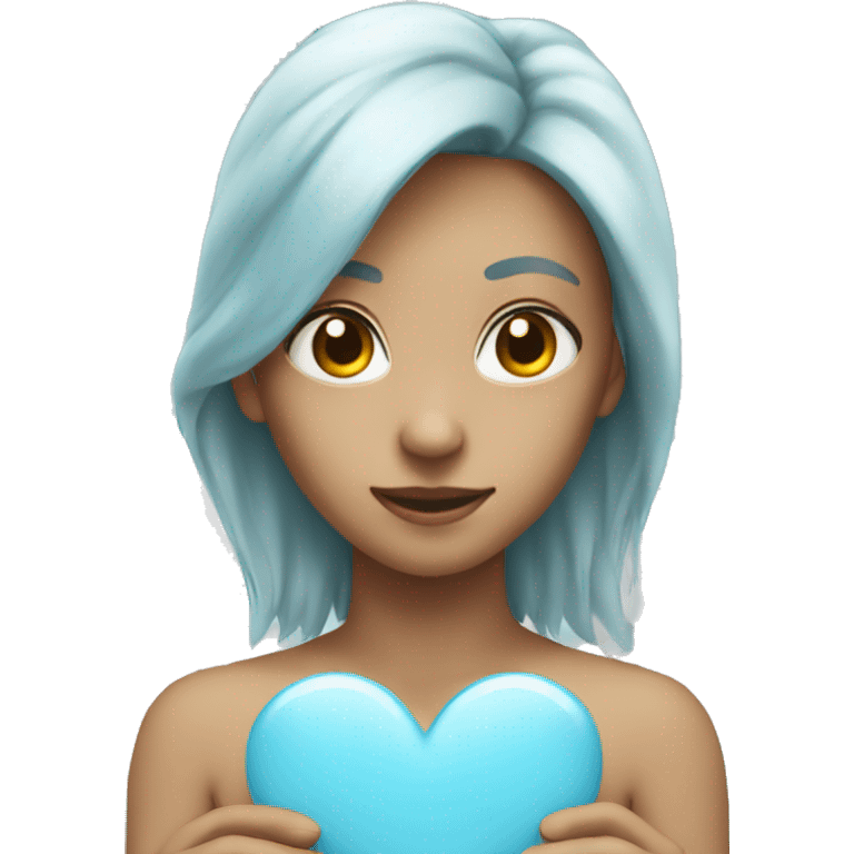 Light blue heart with wings emoji