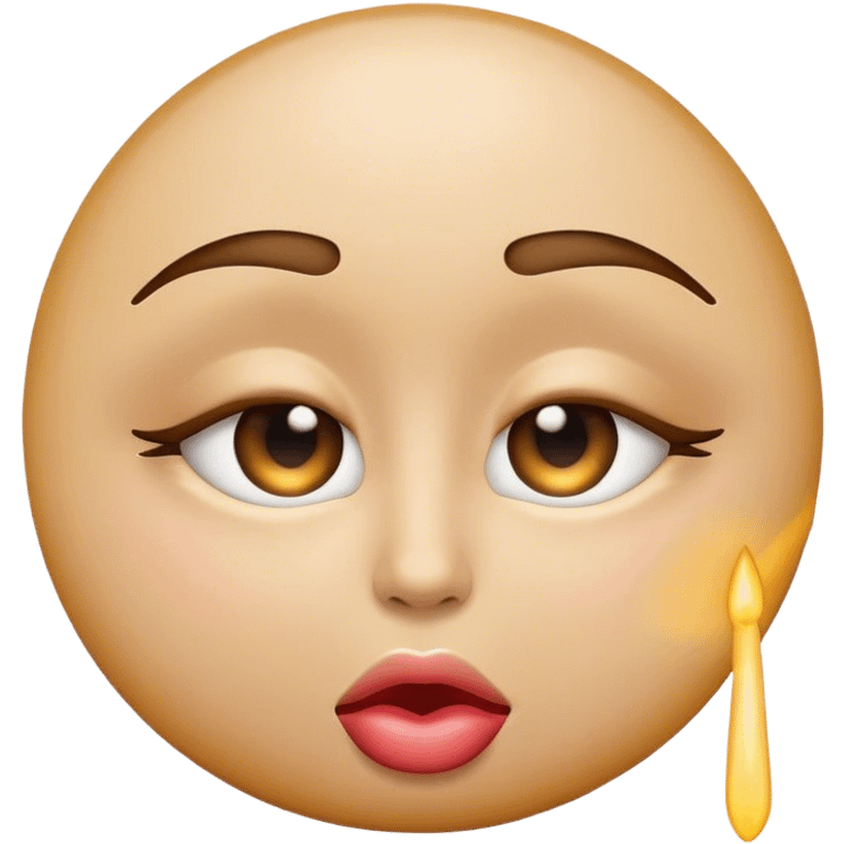 An emoji of an eye blinking and sending a kiss emoji