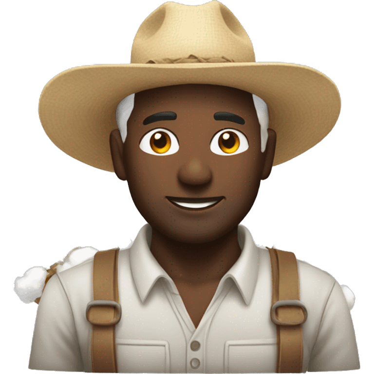 Man farming cotton  emoji