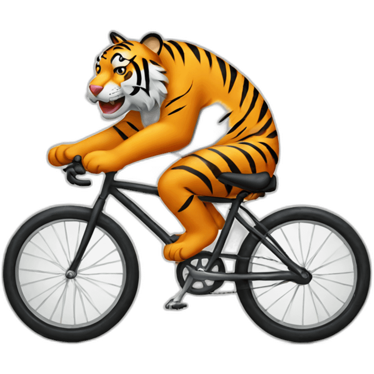 Tiger riding bicycle emoji